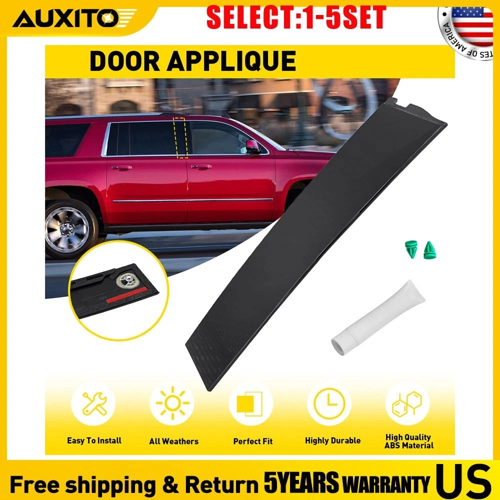 Right Rear Forward Door Applique Molding Black for Chevrolet GMC Cadillac (1-5X)