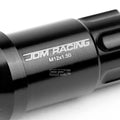 20x Open End M12x1.5 50mm Tall Black Aluminum Lug Nuts + Lock Key