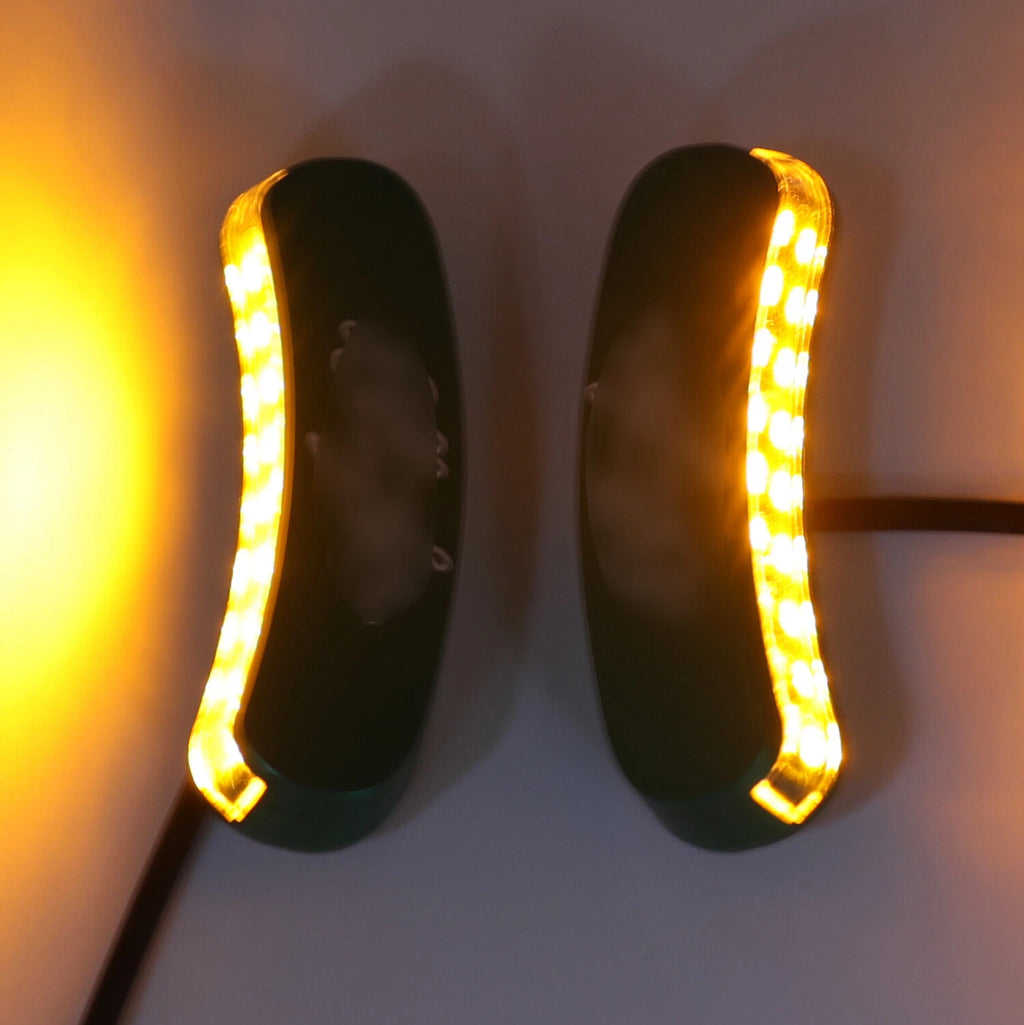 LED Green Mirror Block Off Base Plates for Kawasaki Ninja ZX-10R (2011–2015)
