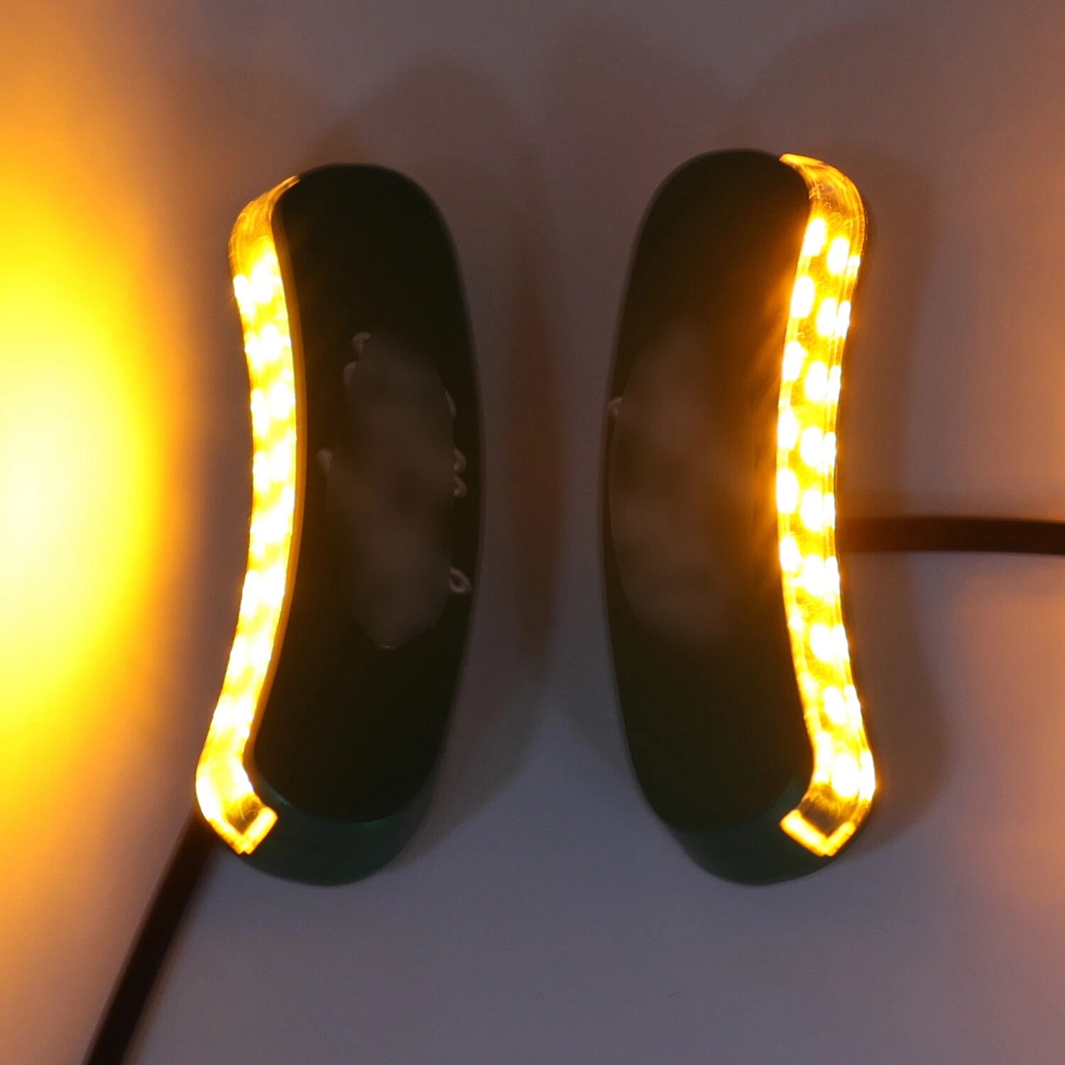 LED Green Mirror Block Off Base Plates for Kawasaki Ninja ZX-10R (2011–2015)
