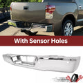 Steel Chrome Rear Step Bumper for Toyota Tundra (2007–2014) with Sensor Holes