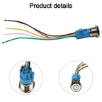 IP66 Metal Push Button Switch 22mm with Power LED for Marine Automotive (12V-24V)