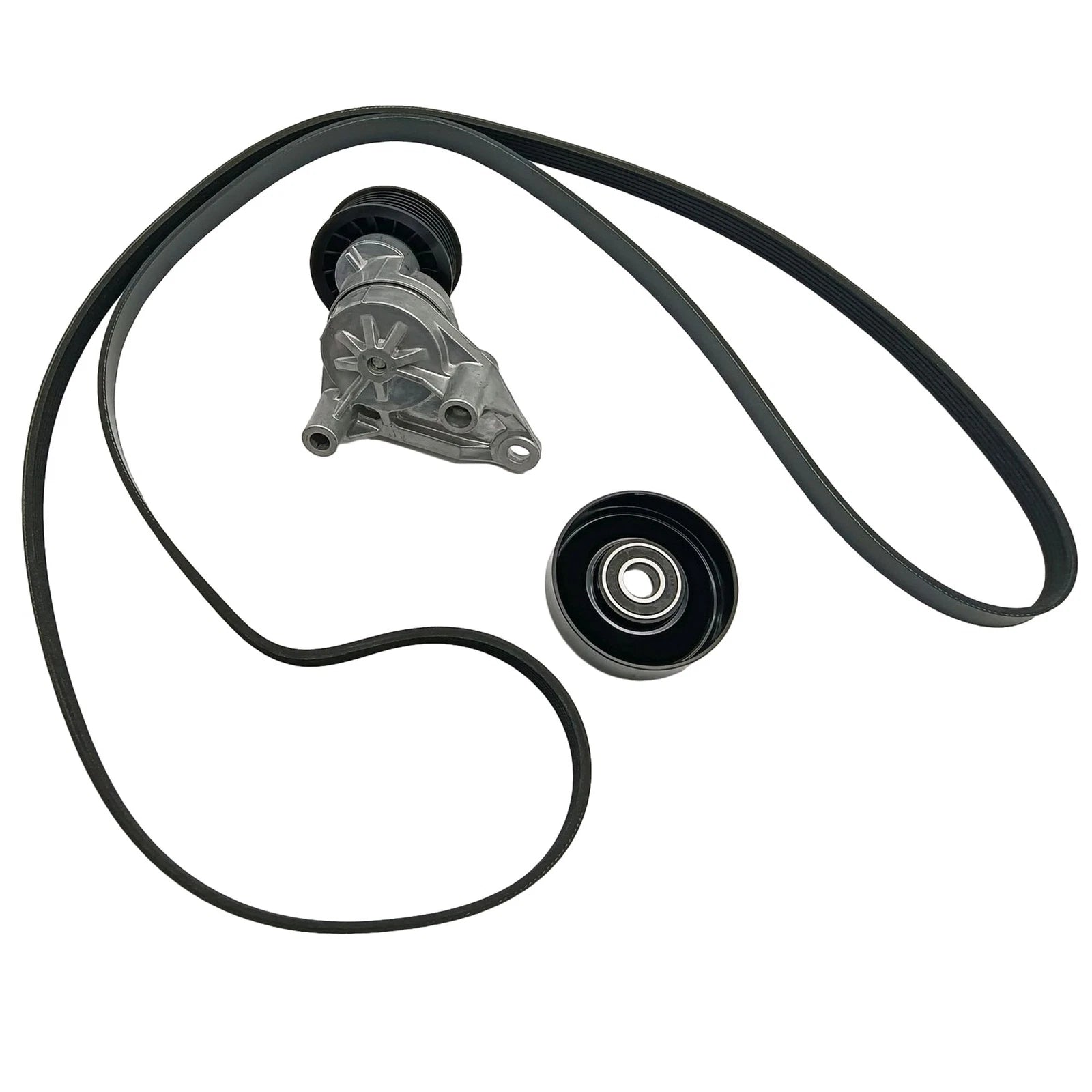 Serpentine Belt Tensioner Pulley Kit for Chevy Silverado GMC Cadillac V8 (2004–2009)
