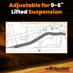 Adjustable Track Bar Rods 0-6" Lift for Jeep Wrangler JK (2007-2018)