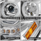 Chrome Clear LED Projector Headlight Assembly for Kenworth T680 (2022–2025)