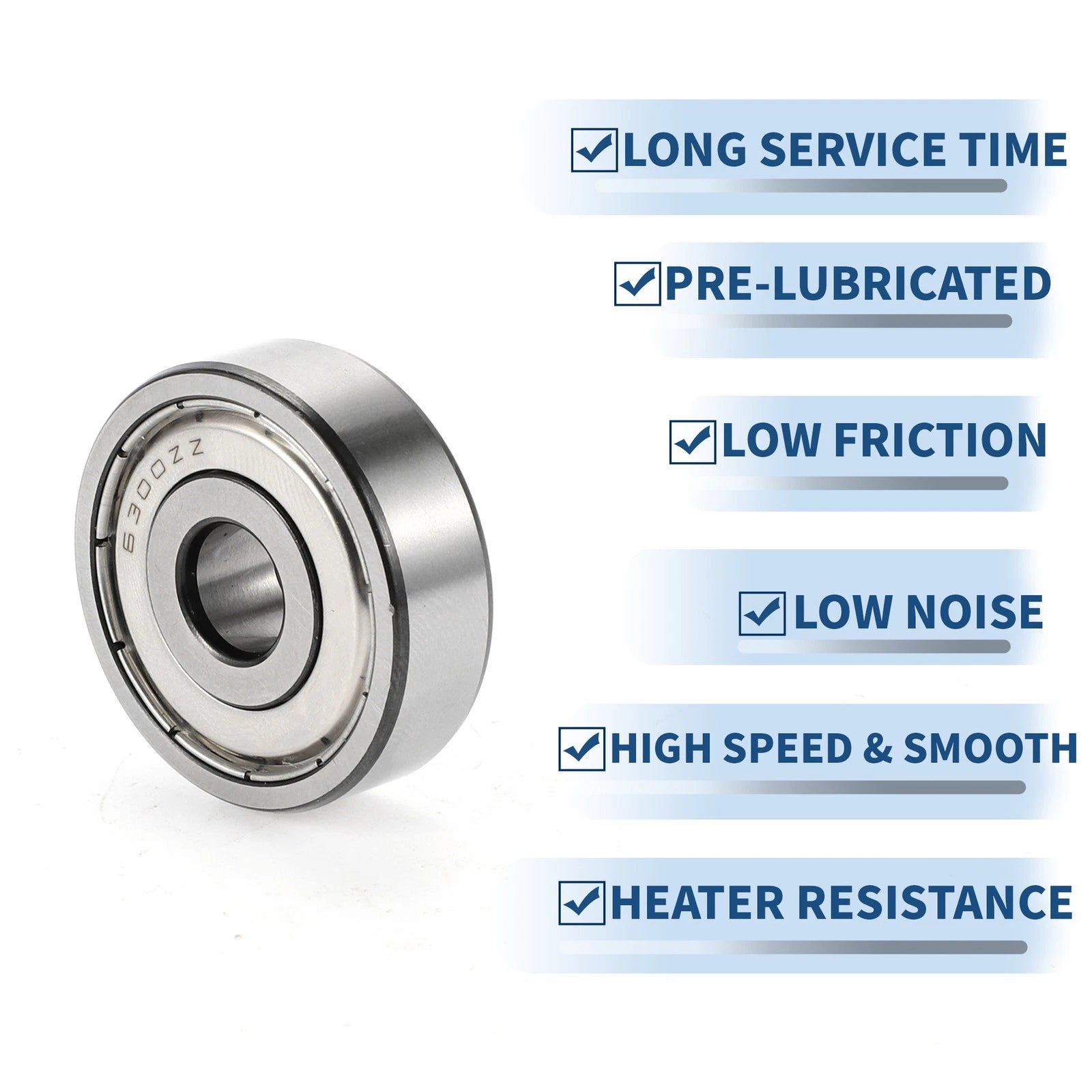 6300ZZ Deep Groove Ball Bearing for Scooter Skateboard Wheel (10x35x11mm)