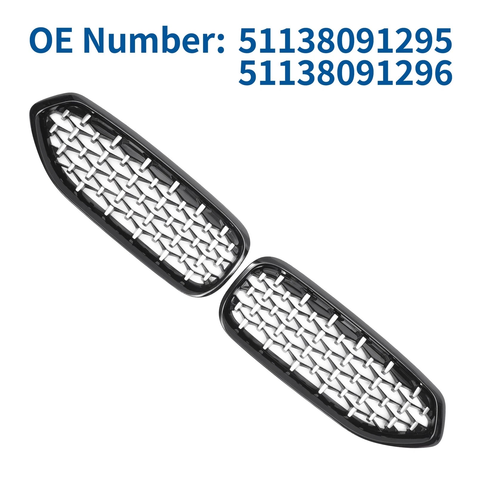 Pair Front Upper Bumper Grille for BMW Z4 G29 (2019–2023) Half Chrome