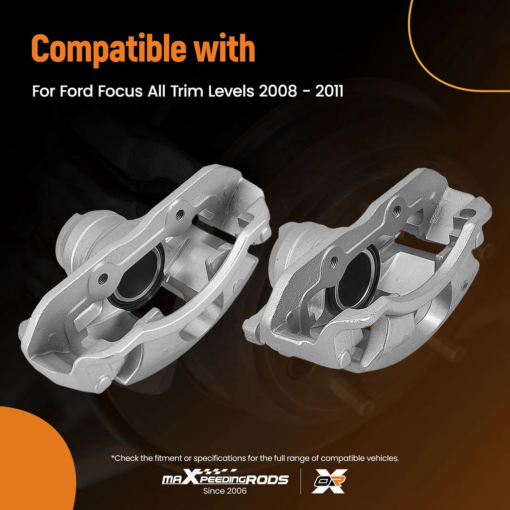 Front Disc Brake Caliper Set for Ford Focus (2008–2011) Left & Right w/Bracket