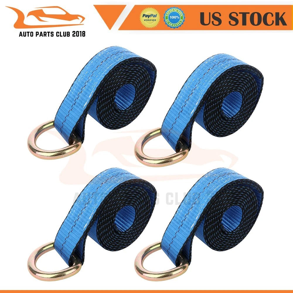 Set of 4 Lasso Straps for Car Hauler Tow Truck Tire Wheel Tie