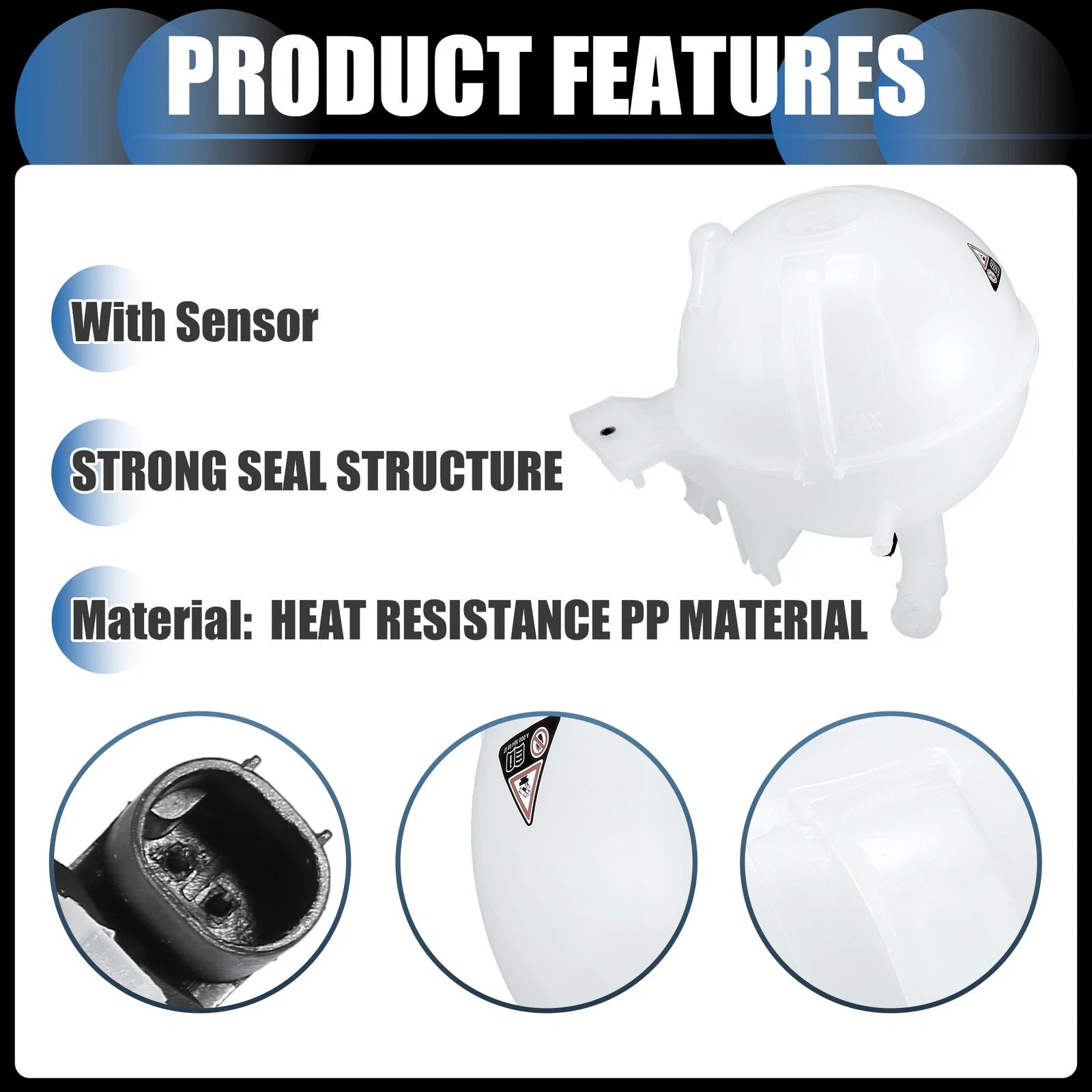 Coolant Expansion Overflow Tank with Sensor No. 9065010503 for Dodge Sprinter 2500 (2002–2006)