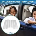 Set of 8 Door Pillar Window Trim for Toyota Highlander (2022–2024) Chrome