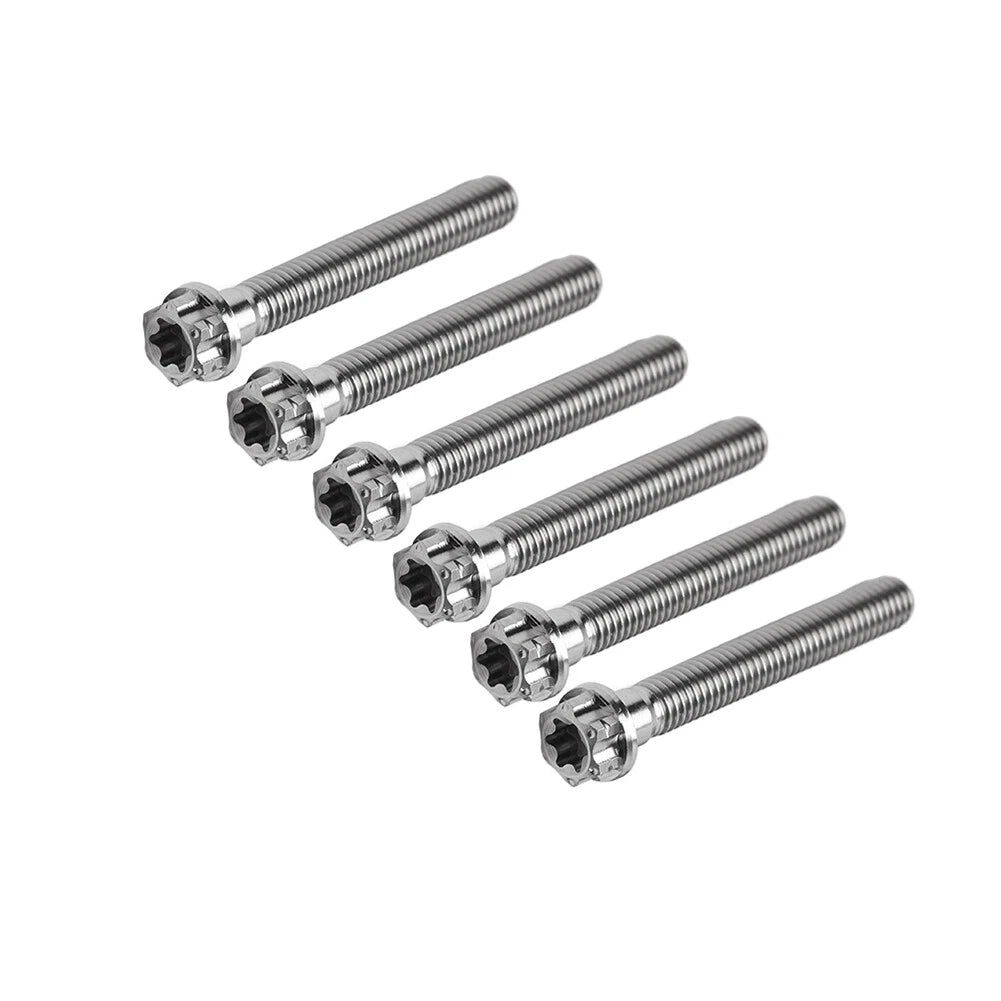 6X M8x50mm Titanium Torx Head Flange Screws for Motorcycle Bike