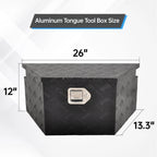 Black Aluminum Tool Box for Pickup Truck (26"x13.3"x12")