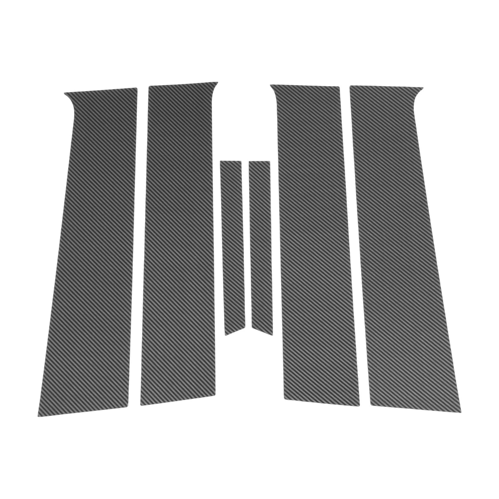 6 Pcs Pillar Window Trim for Chevy Aveo (2012–2023) Carbon Fiber Black