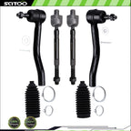 Set of 6 Front Tie Rod Rack and Pinion Bellows for Nissan Maxima (2009–2014)