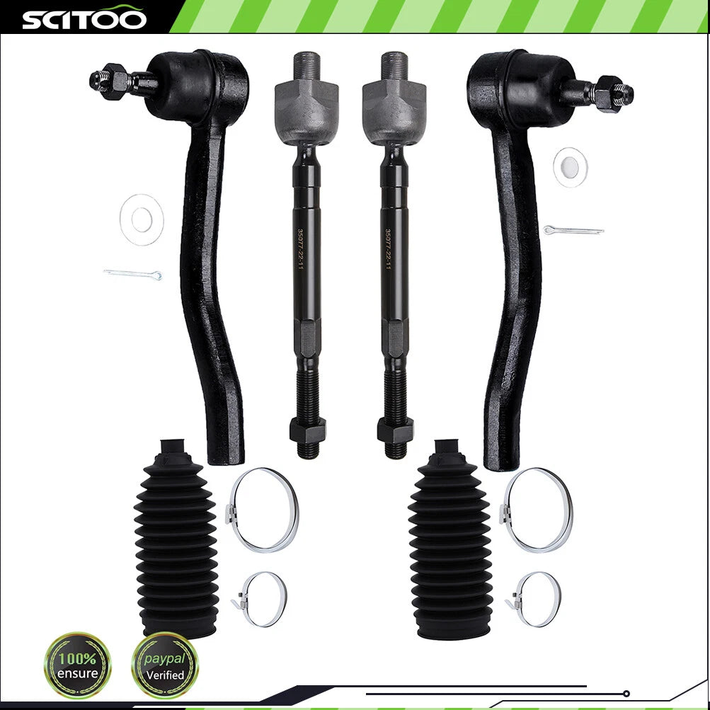 Set of 6 Front Tie Rod Rack and Pinion Bellows for Nissan Maxima (2009–2014)