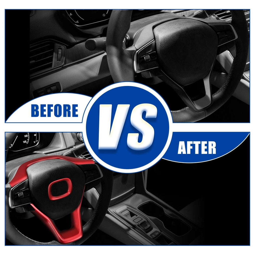 3pcs ABS Steering Wheel Cover Trim for Honda Accord (2018–2021) Red