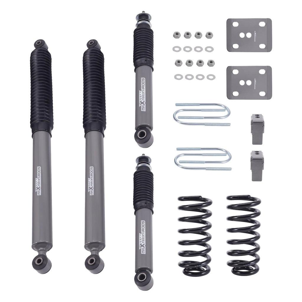 Lowering Shock Kit 3" Front 5" Rear w/Axle Flip for Ford F100 F150 2WD (1980–1996)