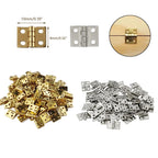 100pcs Mini Hinges for Jewelry Chest Wooden Dollhouse (8x10mm)