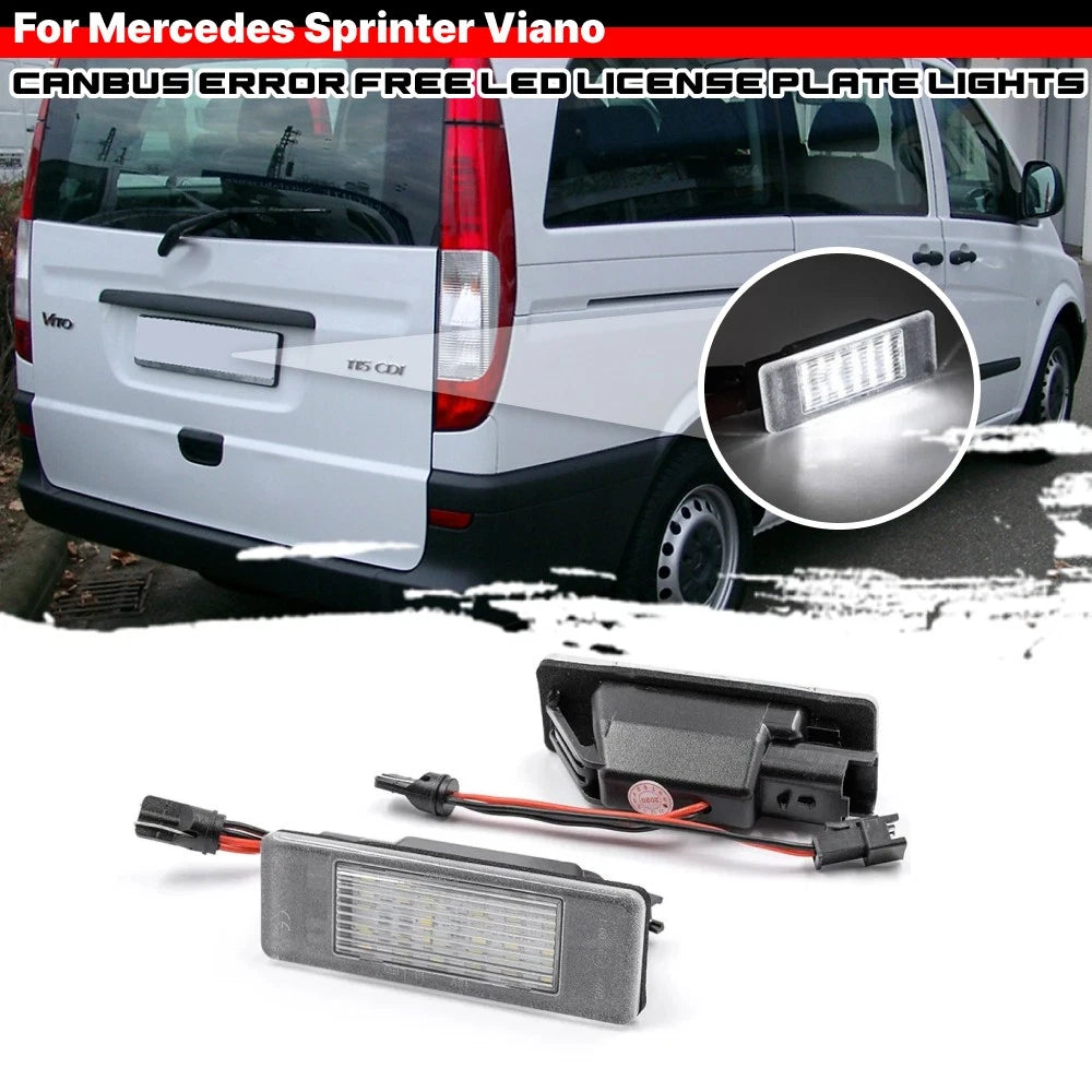 2X Rear License Plate LED Light for Mercedes Benz Sprinter W906 (2007–2018)