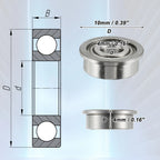 10pcs MF104ZZ Double Metal Shield Flanged Deep Groove Ball Bearings for Various Models 