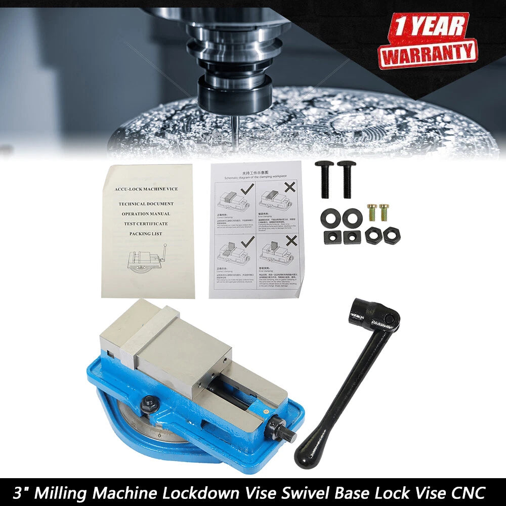 3" Lockdown Vise for CNC Milling Machine