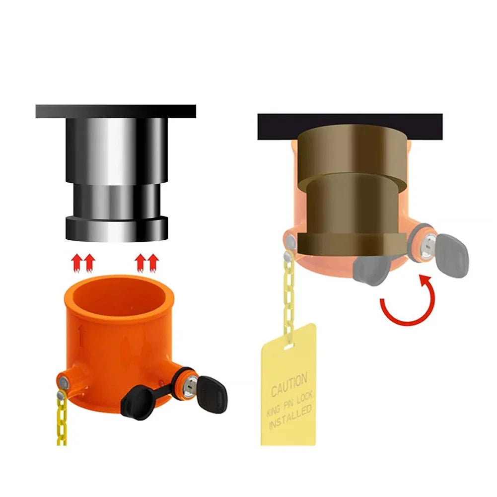5th Wheel Anti Theft Pin Lock for Orange Trailer RV Camper