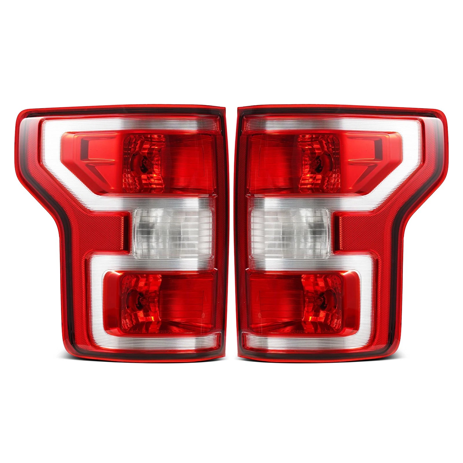 Pair Halogen Tail Light Lamps for Ford F-150 (2018–2020) w/ Bulb