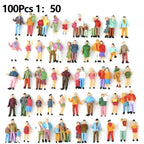 Painted Figures Model Sand Table 100 Pcs 1:50 Scale Multicolor