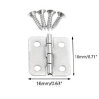 50Pcs Mini Silver Hinges for Wooden Box Toolbox Jewelry Box (18x16mm)