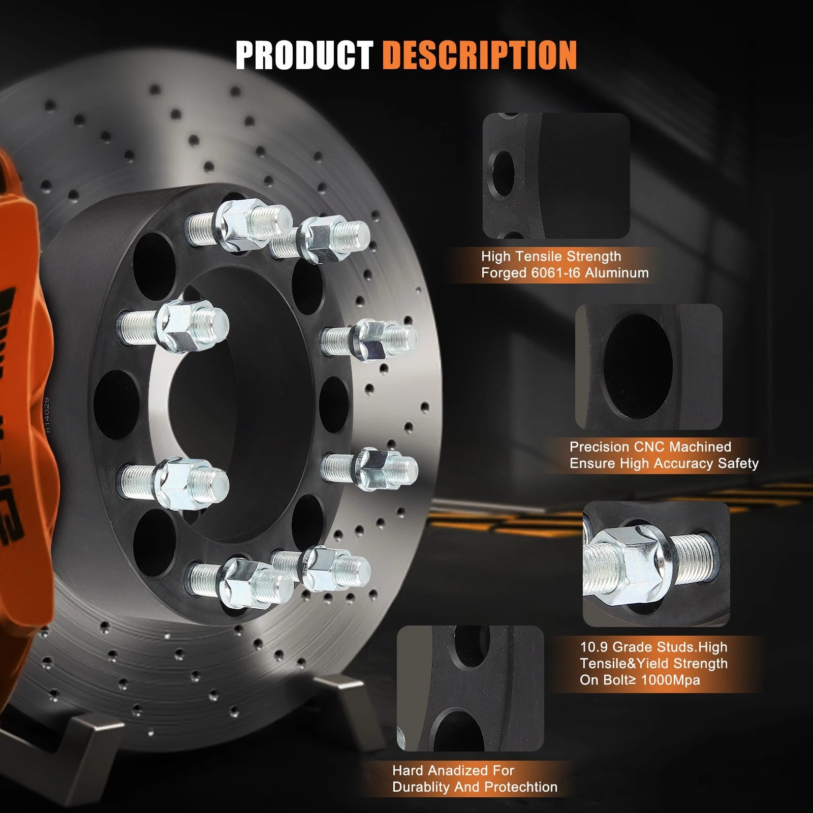 Set of 4 Wheel Spacers for Ford F-250 F-350 E-250 Dodge Ram 2500 3500