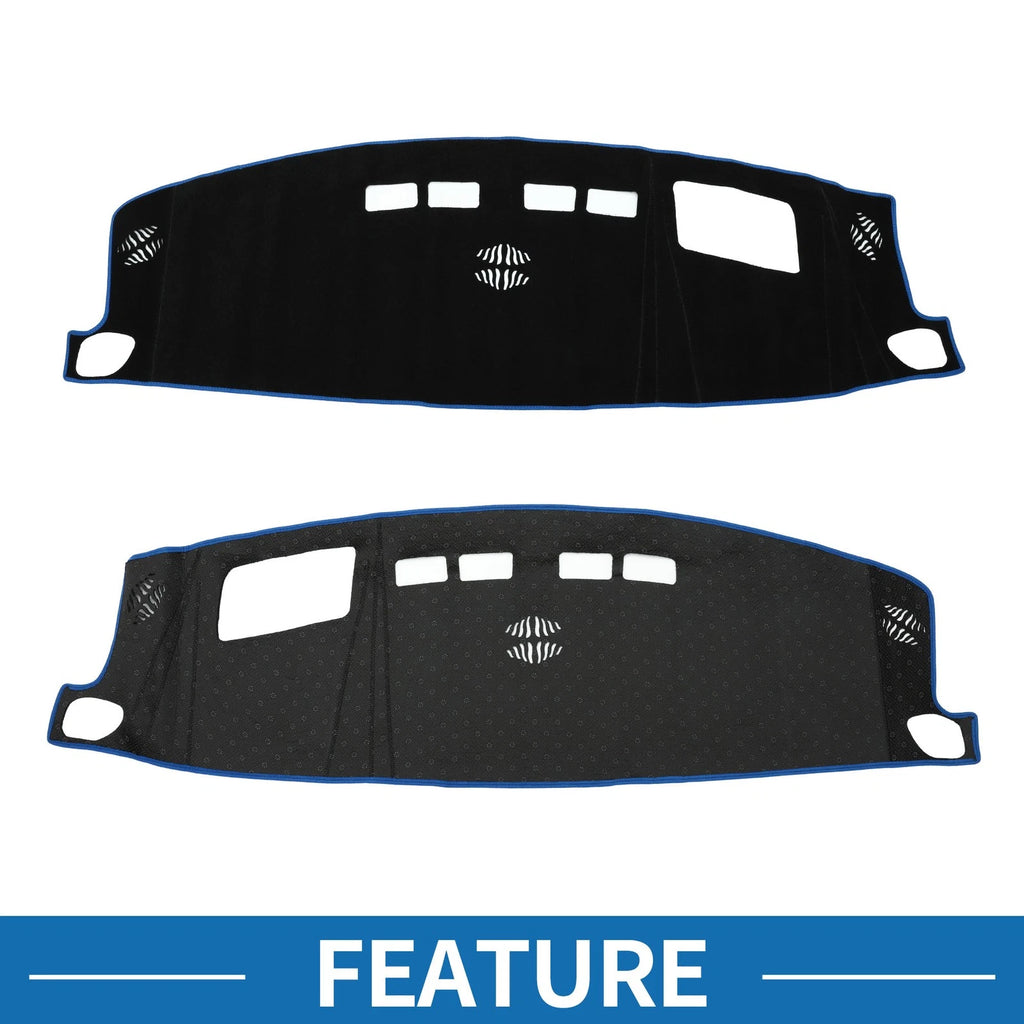 Dashboard Cover Mat for Chevrolet Suburban, GMC (2021–2023) Black Blue