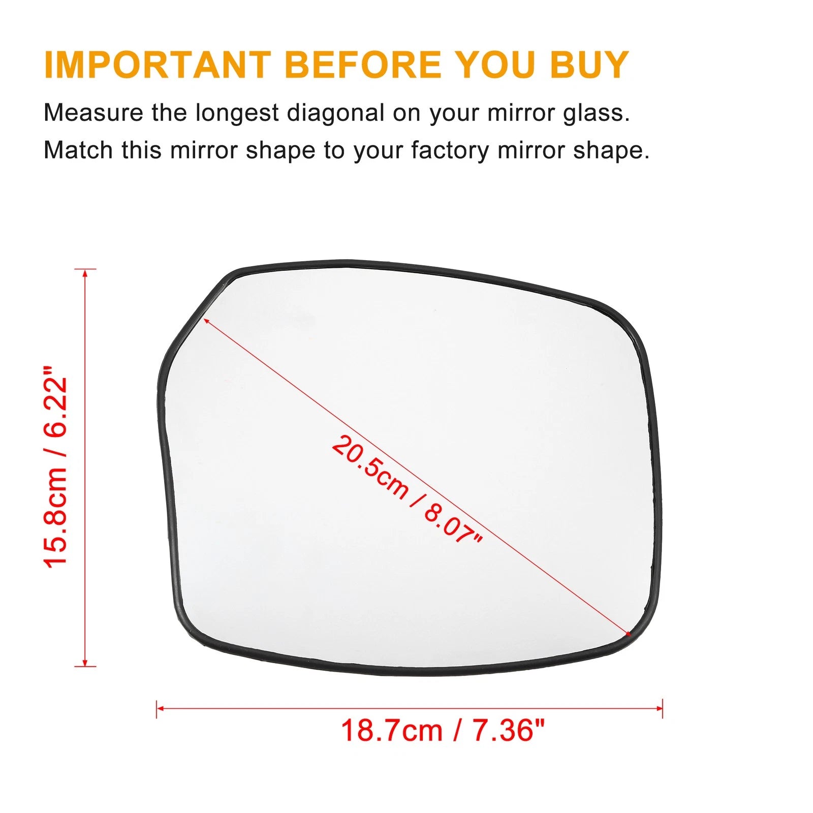Heated Right Side Rearview Mirror Glass with Backing Plate for Infiniti QX56 (2004–2010)