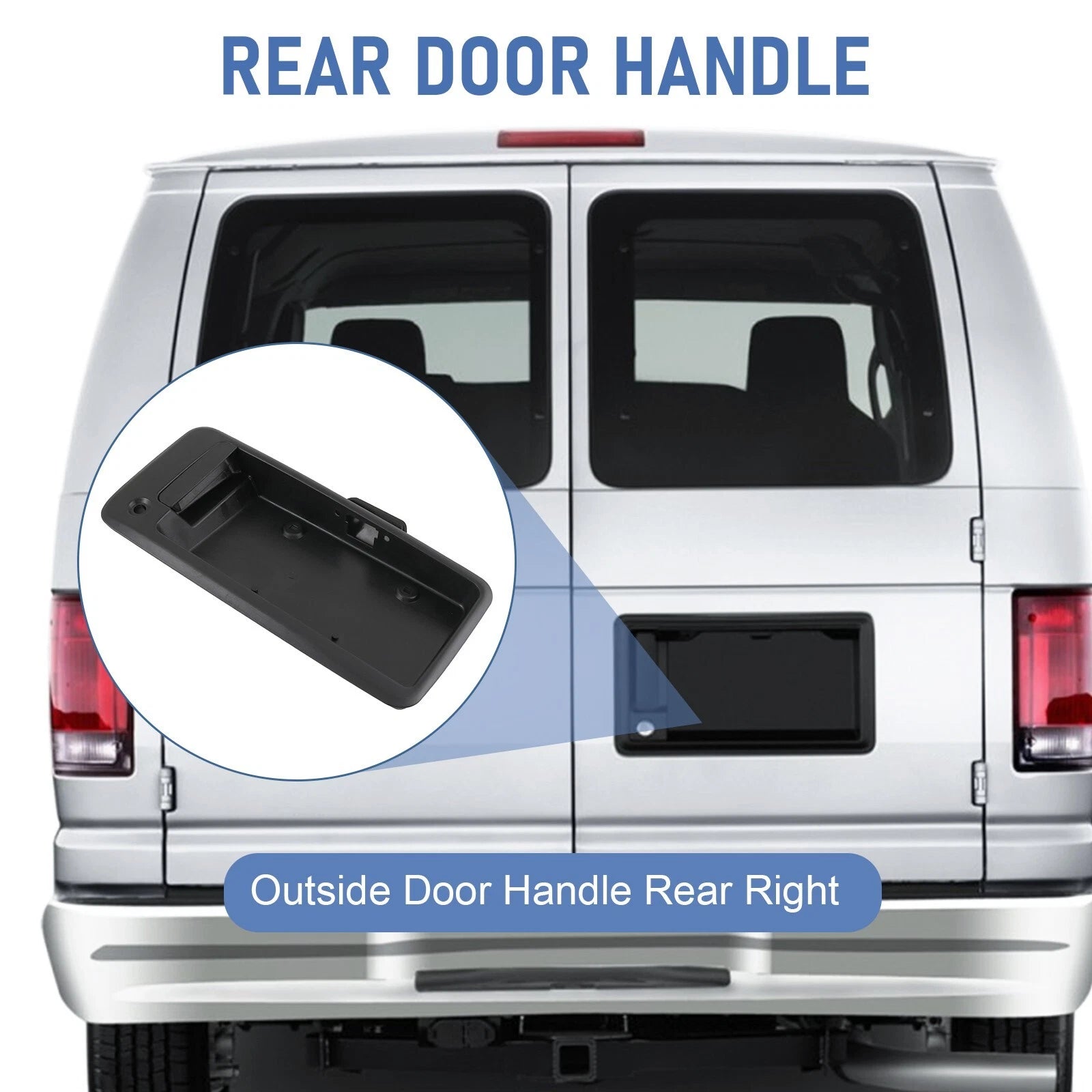 Door Handle for Chevy GMC (Exterior Rear RH Right, Black Textured)