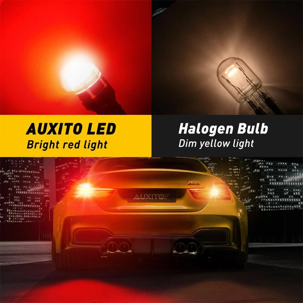 2X AUXITO 7443 Red LED Brake Tail Parking Stop Light Bulbs 7440 7444 H for