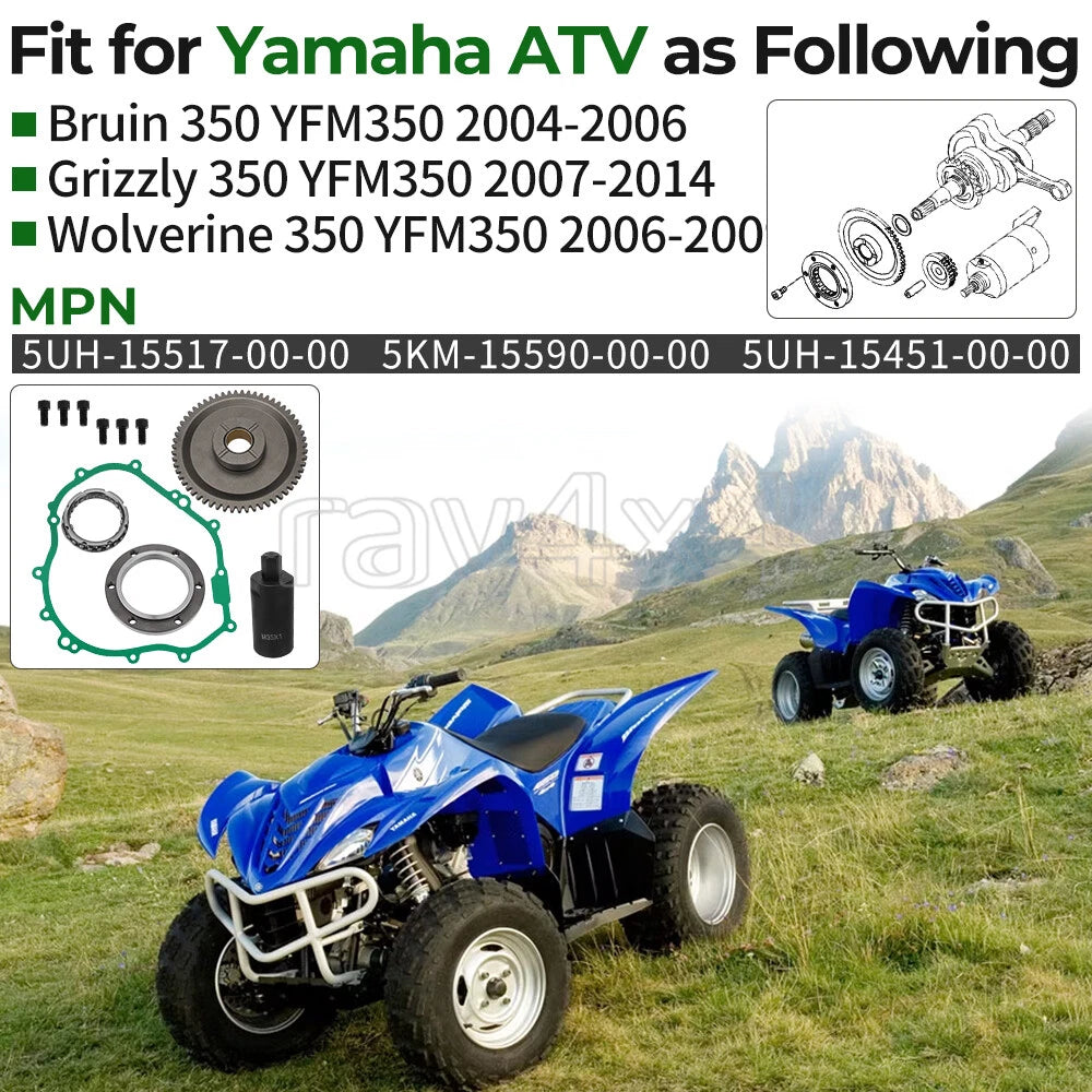Flywheel Puller Starter Clutch Gear Gasket Kit for Yamaha YFM350 (2000–2006)