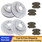 Set of 4 Drilled Rotors with Ceramic Pads for Honda Civic (2006–2011)