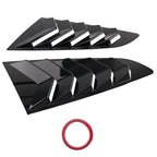Gloss Black Painted Side Window Louvers for Ford Mustang Coupe (2015–2022)