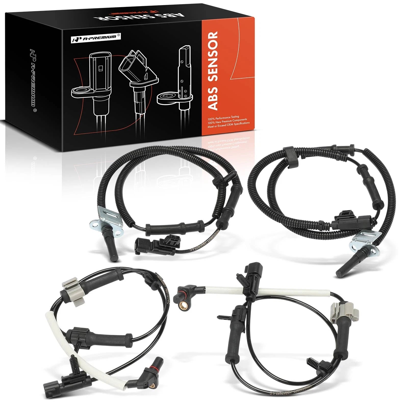 Set of 4 ABS Speed Sensors for Chevrolet Express 3500 GMC (2018)