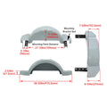 Set of 2 Single Axle Trailer Fenders for 13" Wheels (Gray/Black/White)
