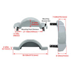 Set of 2 Single Axle Trailer Fenders for 13" Wheels (Gray/Black/White)