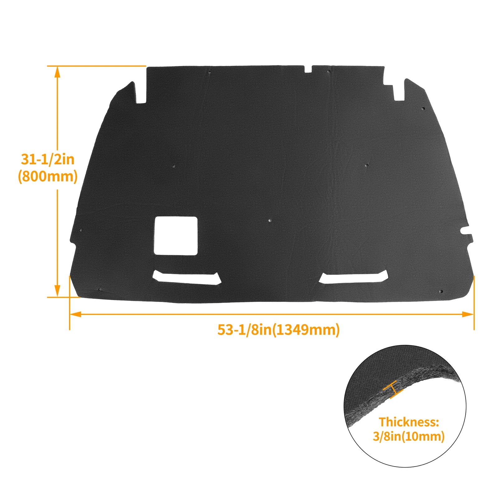 Hood Insulation Pad for Dodge Dakota (1997–2004) 1/2" with Clips