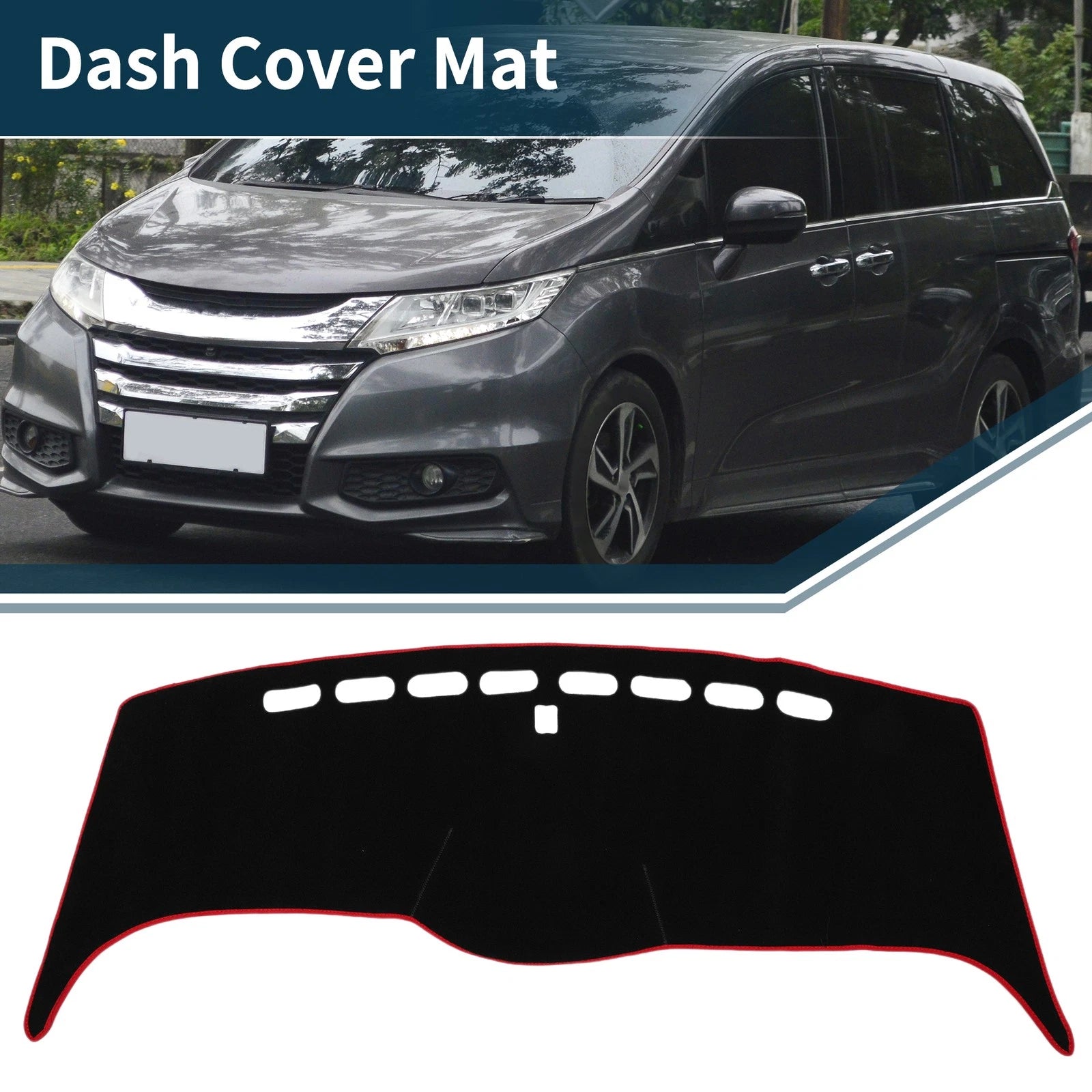 Dashboard Cover Mat for Honda Odyssey RB1 RB2 (2005–2010) Black Red