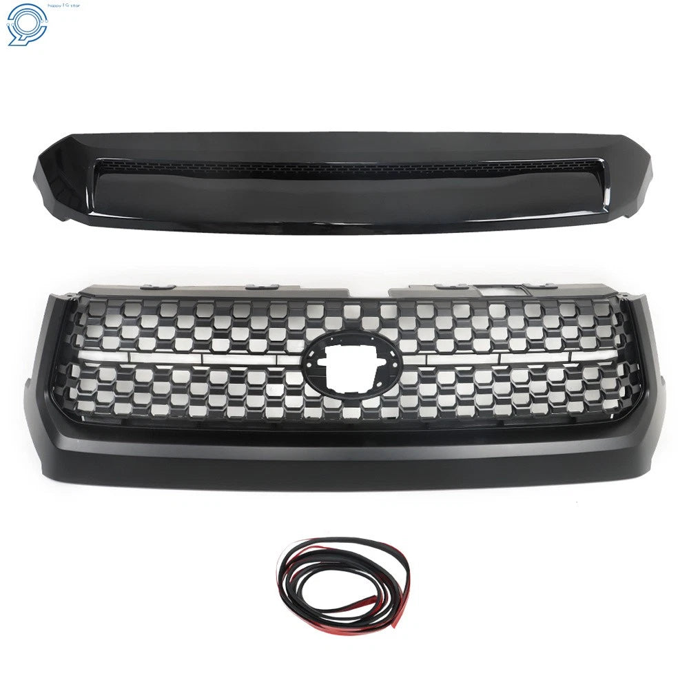 Grille and Hood Bulge Molding for Toyota Tundra (2014–2020) Black
