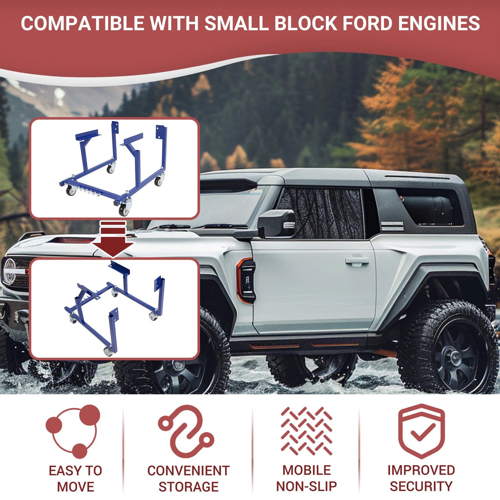 Engine Cradle Lift Stand Kit with Wheels for Ford Small Block