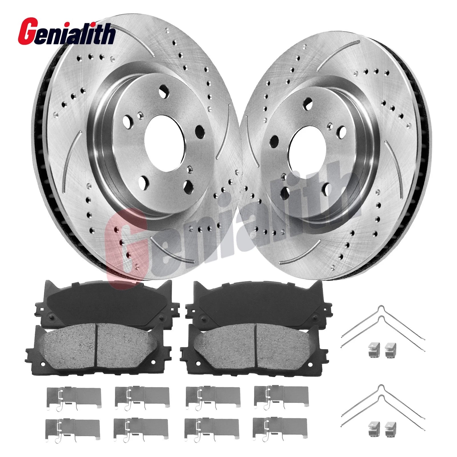 Front Drilled Brake Rotors & Pads for Lexus ES300h ES350 Toyota Camry Avalon (2013–2020)