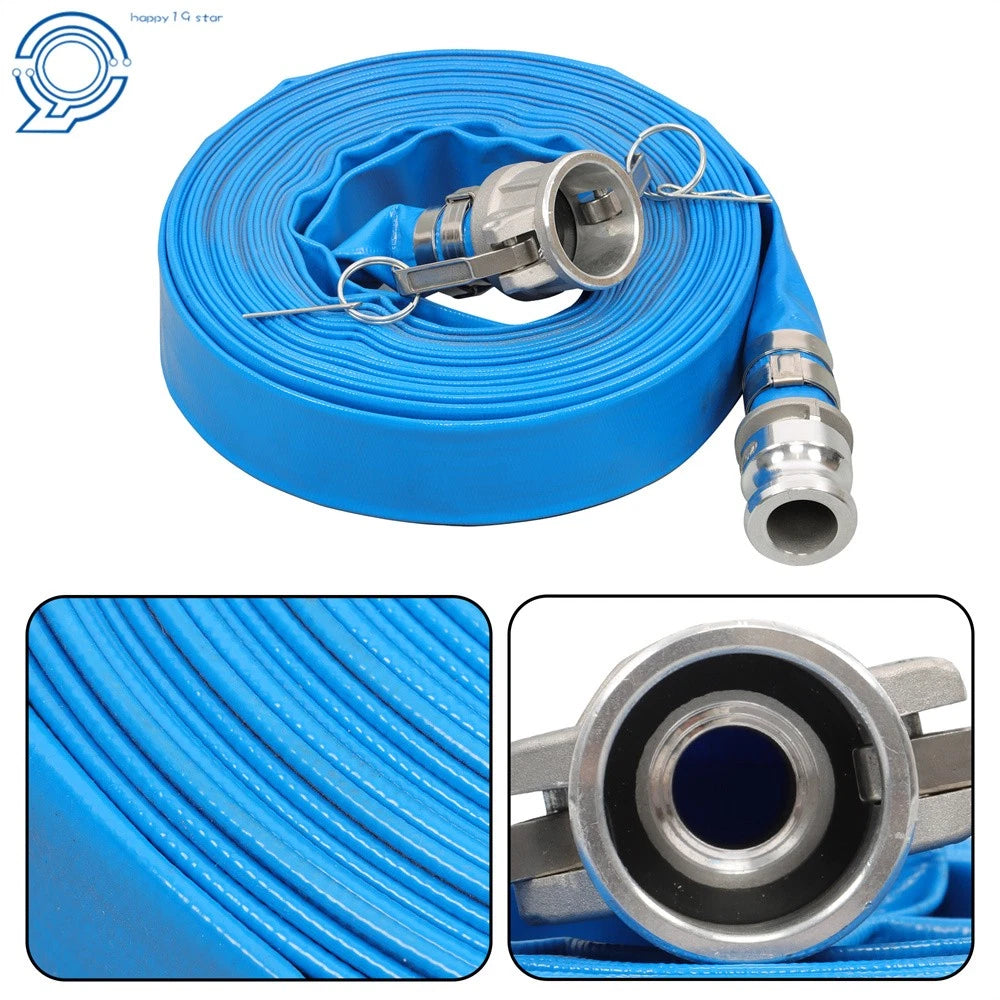 1.25" x 50ft PVC Lay Flat Water Discharge Hose for Trucks 