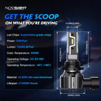 2X 9005 HB3 + 9006 HB4 LED Headlight Bulbs Conversion Kit 6500K 10000LM for