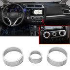Silver Aluminum AC Volume Switch Knob Trim Ring for Honda Fit Jazz (2009–2014)