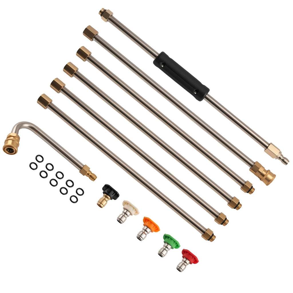 15 Inch Pressure Washer Wand for (4000 PSI, Stainless Steel, 5 Tips)
